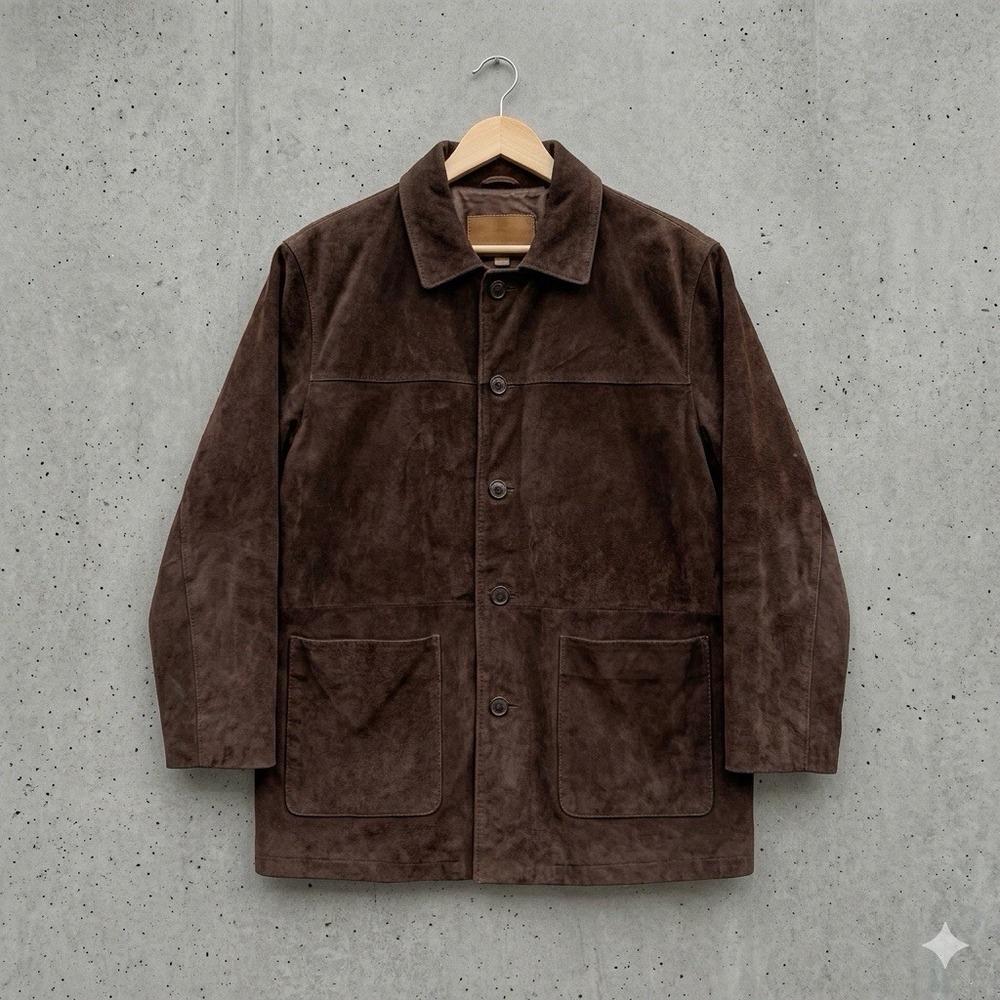 VTG Timberland Weathergear Suede Leather Jacket Coat Mens L Brown Chore Car